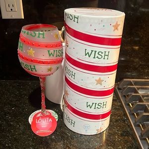 Lolita love my wine “wish”  holiday collection wine glass